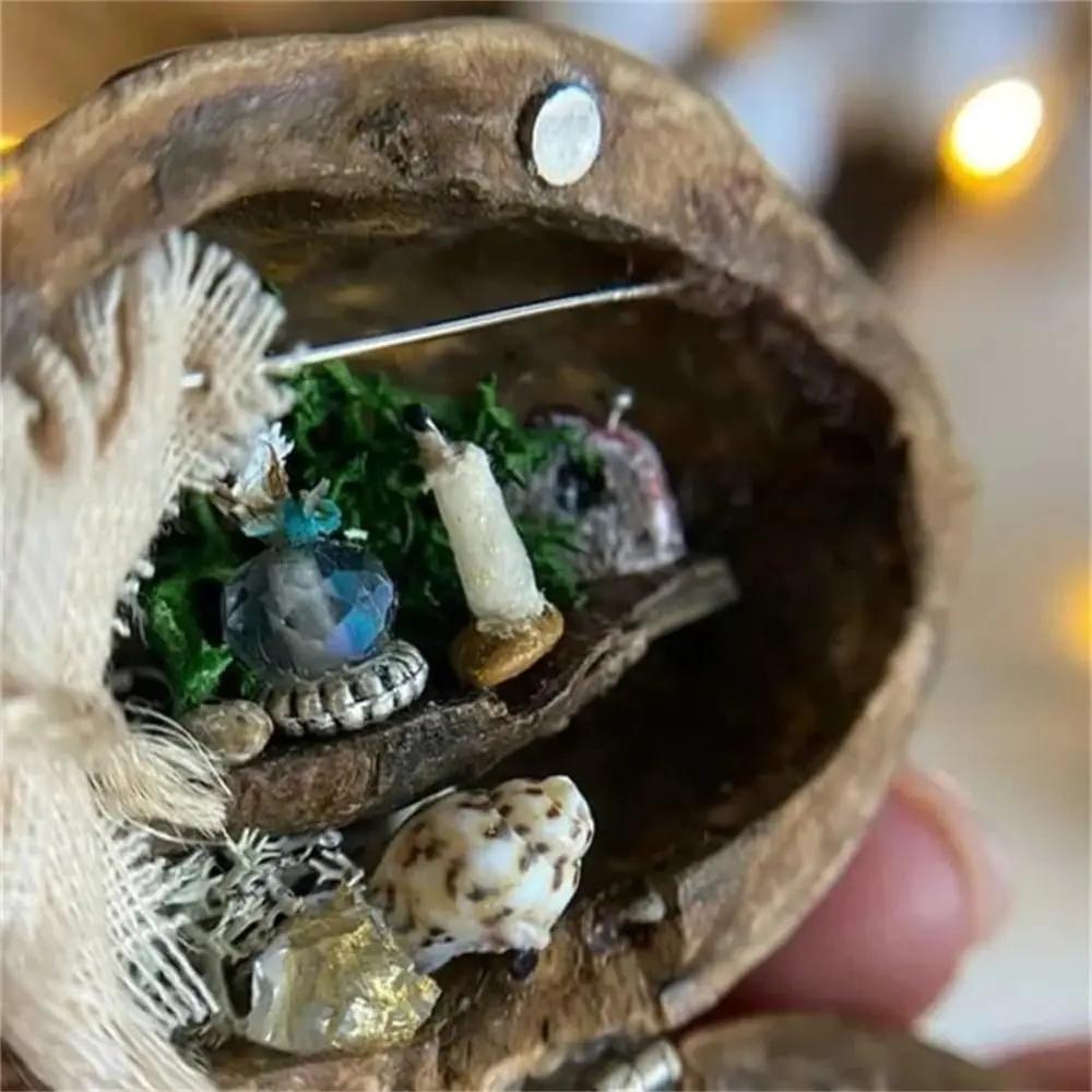 Walnut Dollhouse Resin Miniature Dollhouse Kit Handmade Mini Library 3D Children's Toy H33173