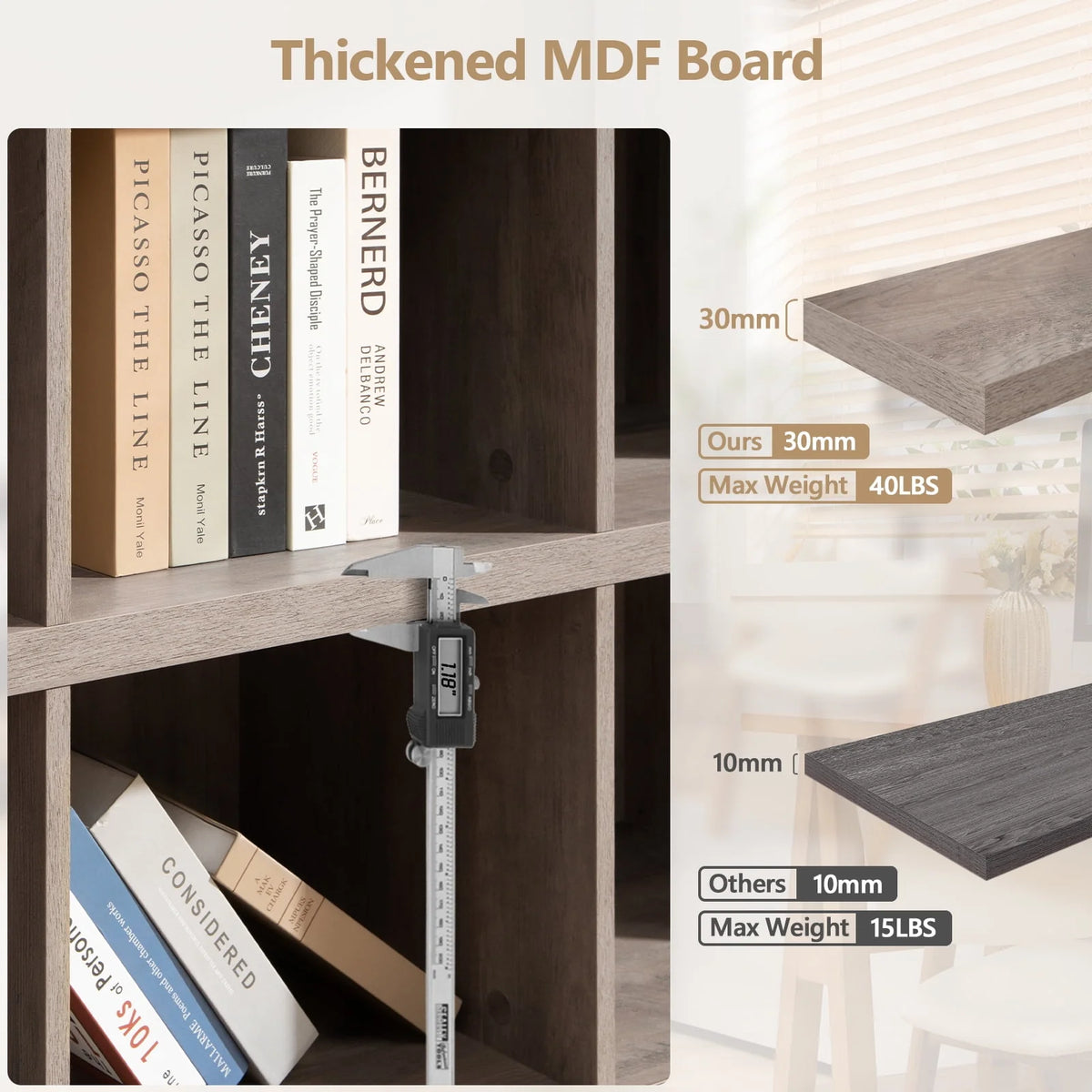 6 Cube Wood & Metal Storage Organizer M330982