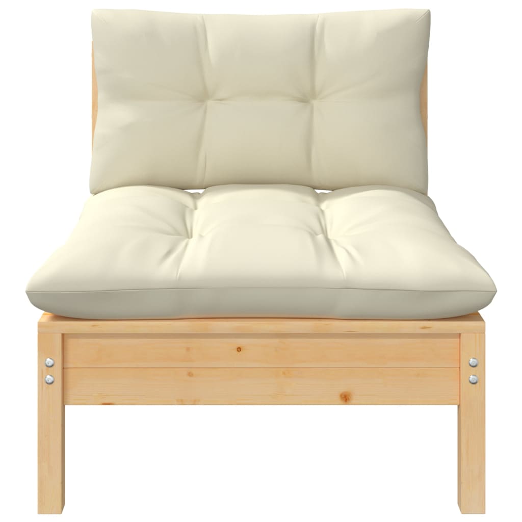 Cream Cushions Solid Pinewood Patio Sofa C728