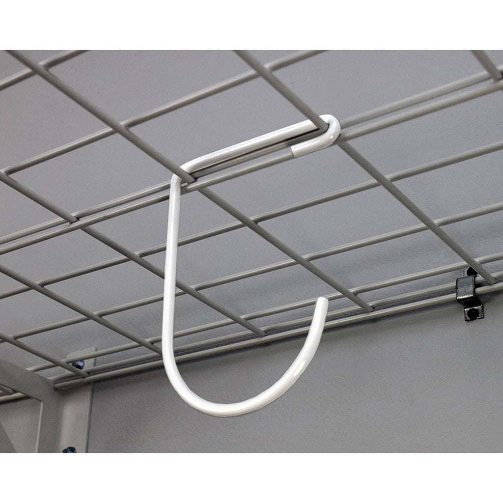White 24 x 48 inch Garage Wall Shelf Two-Pack with Bike Tire Hooks N616829