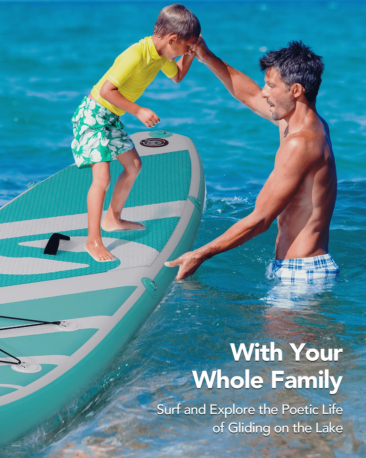 Inflatable Paddle Board 10' 6 in. Thick Green P533576