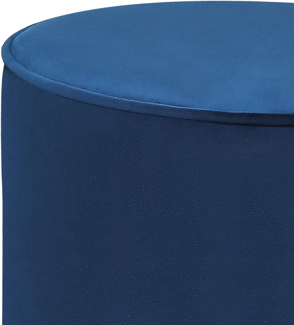 Blue Upholstered Vanity Stool Ottoman D8849