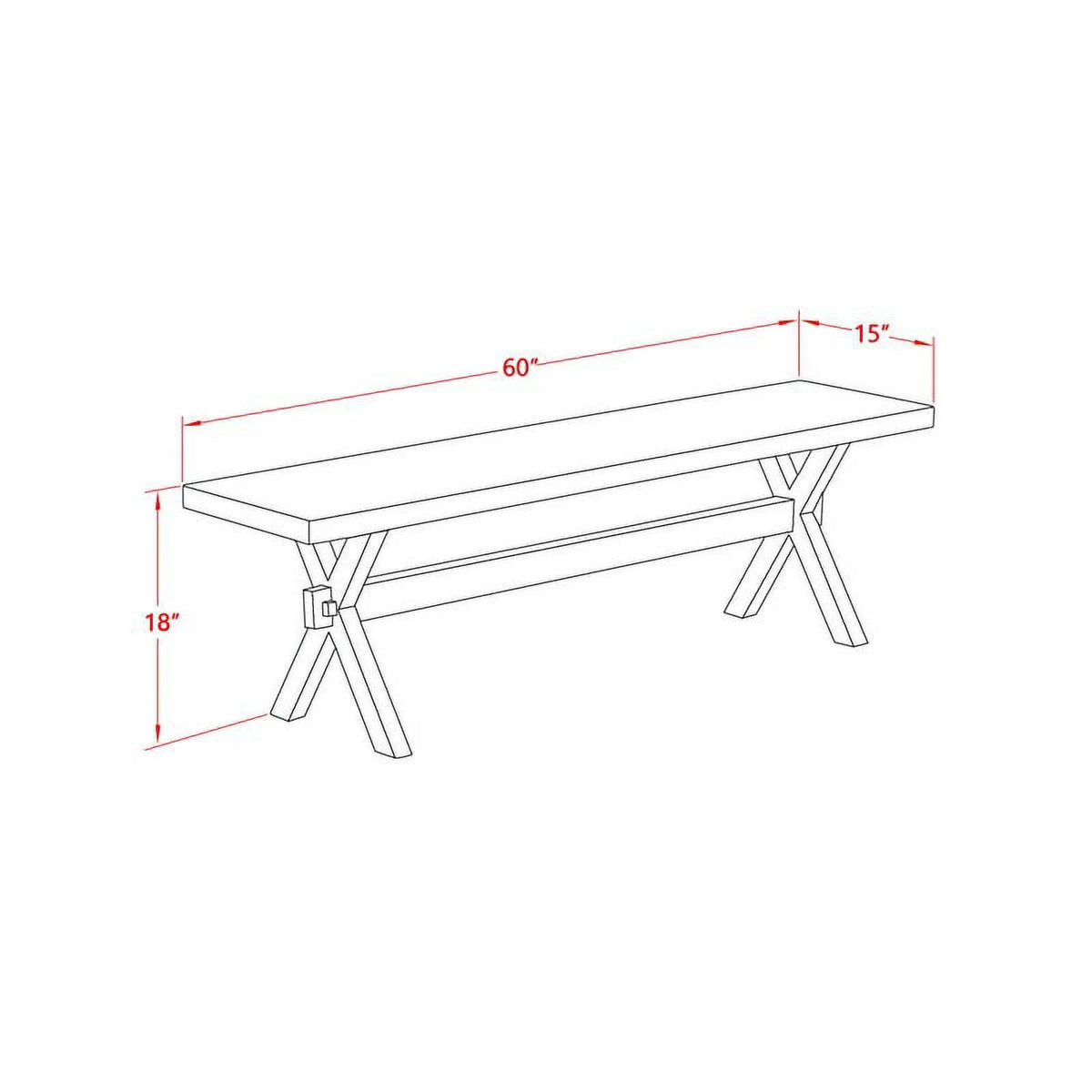 15x60 in Dining Bench X38280