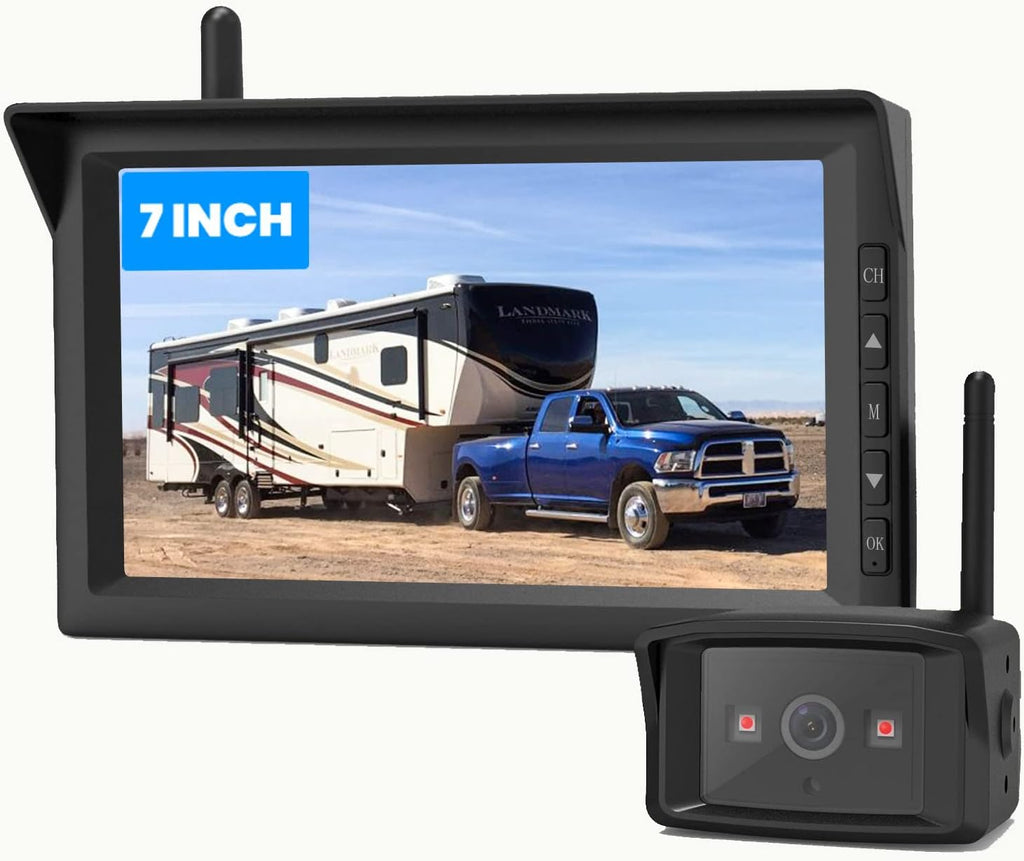 Wireless RV Backup Camera with 7-inch HD Monitor, Infrared Night Vision O6116