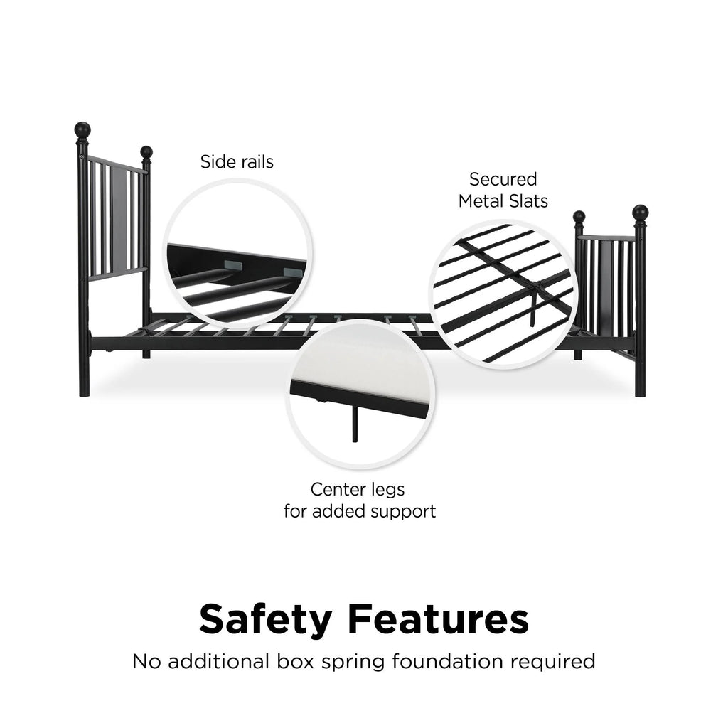 Queen Black Metal Platform Bed Q155