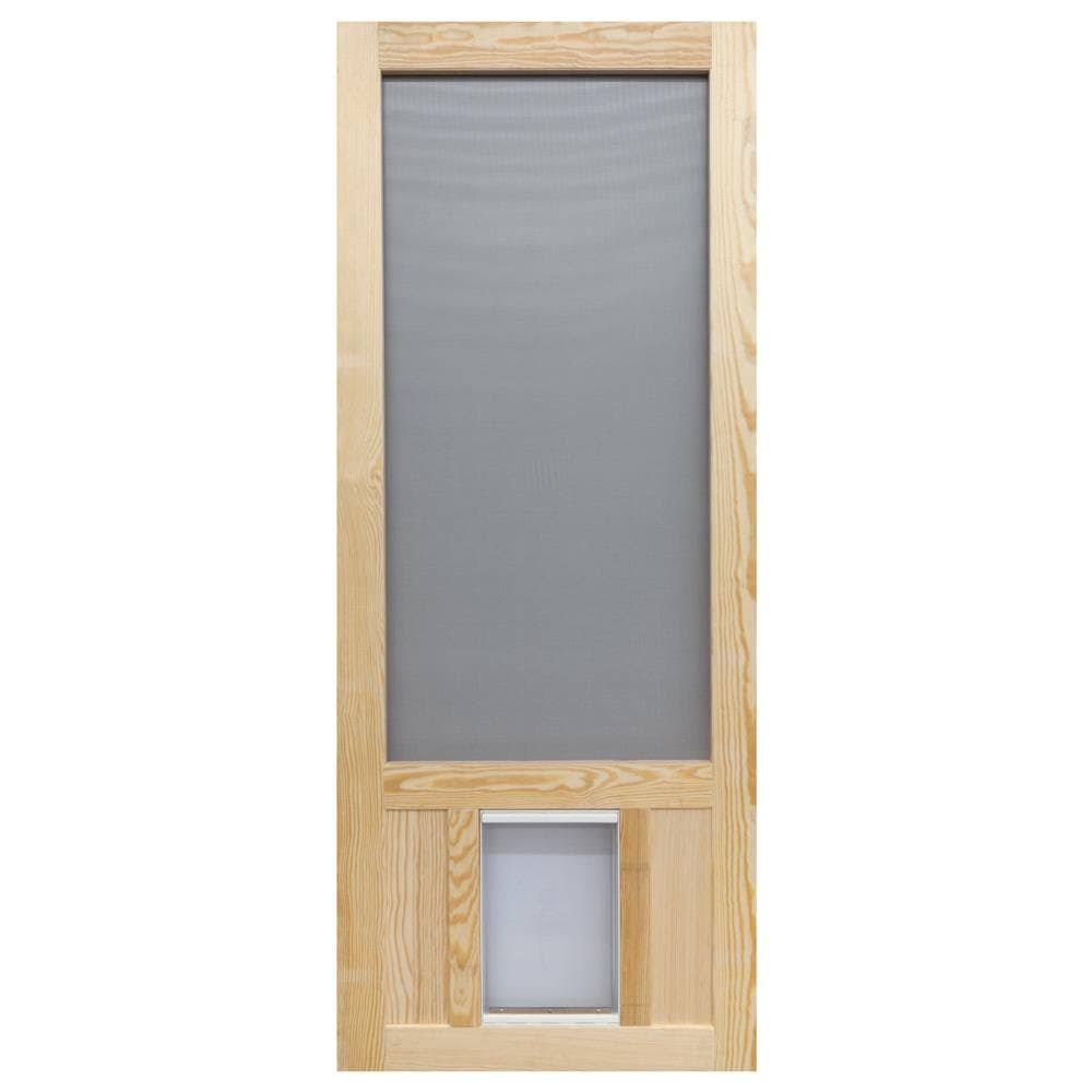 Wood Fiberglass Frame Hinged Pet Door Screen Door S3904