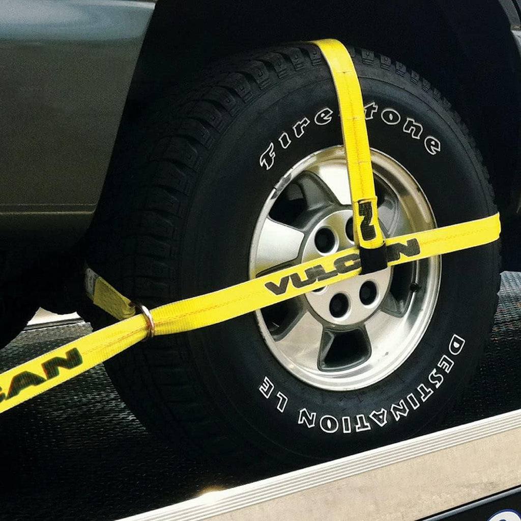Adjustable Loop Snap Hooks Yellow Car Tie Down Kit L564