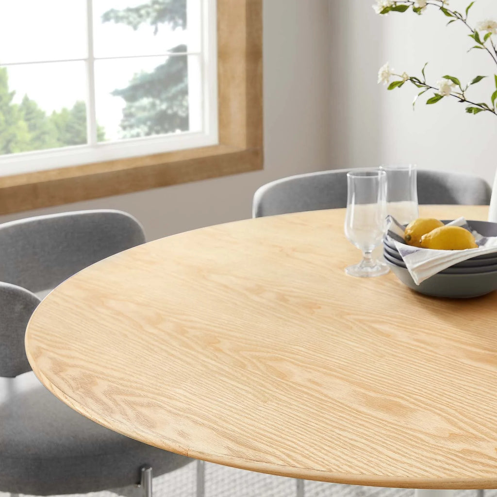48" Round Wood Top Dining Table O933459