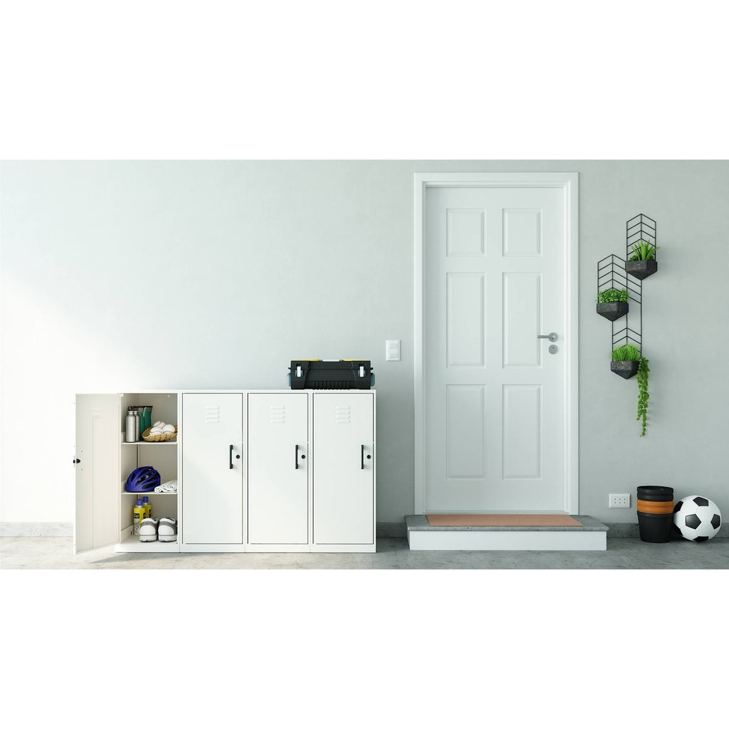 White 3 Shelf Metal Locker Cabinet X589966