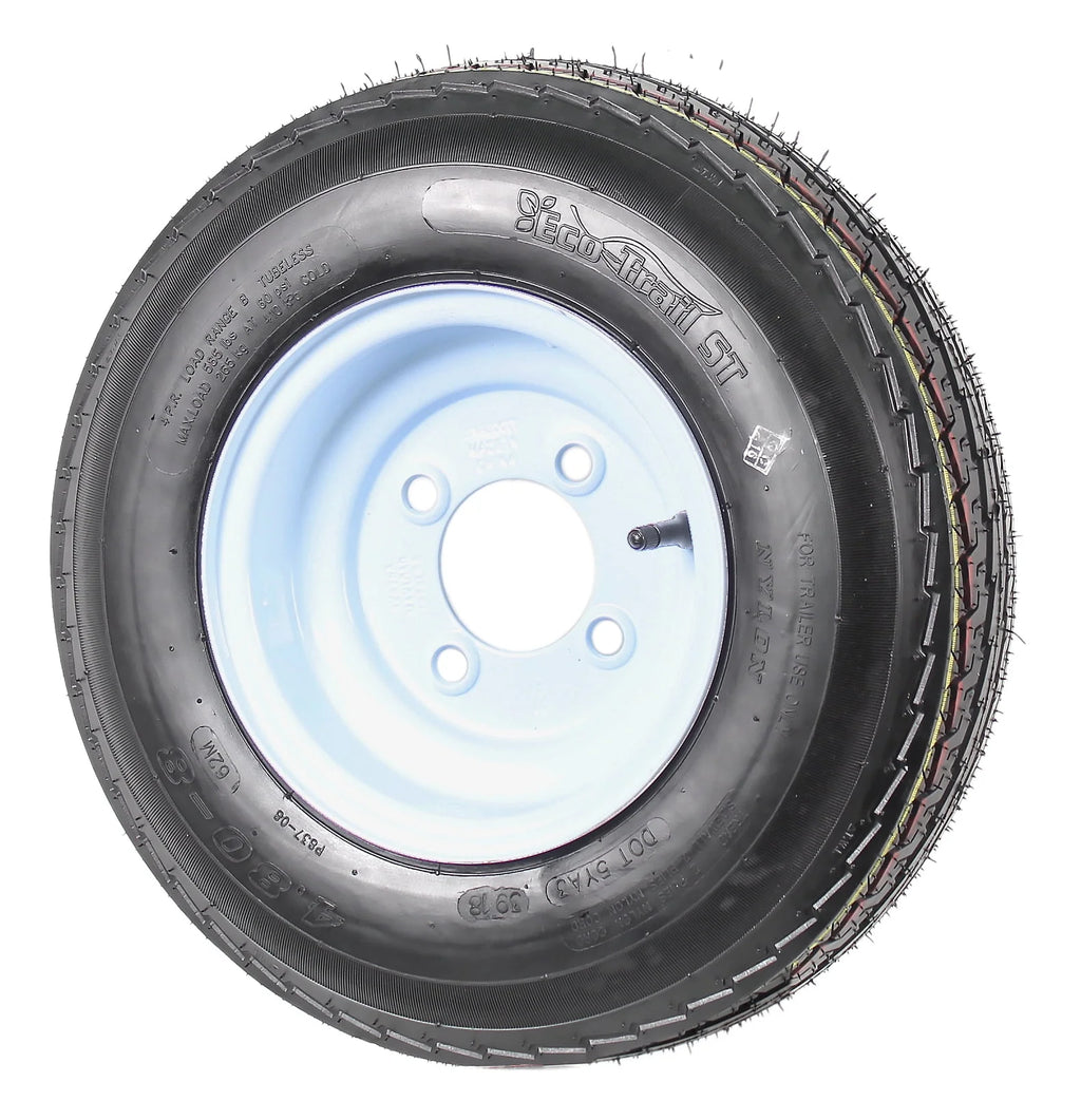 Trailer Tires On Rims 4.80-8 4 Lug White J807779