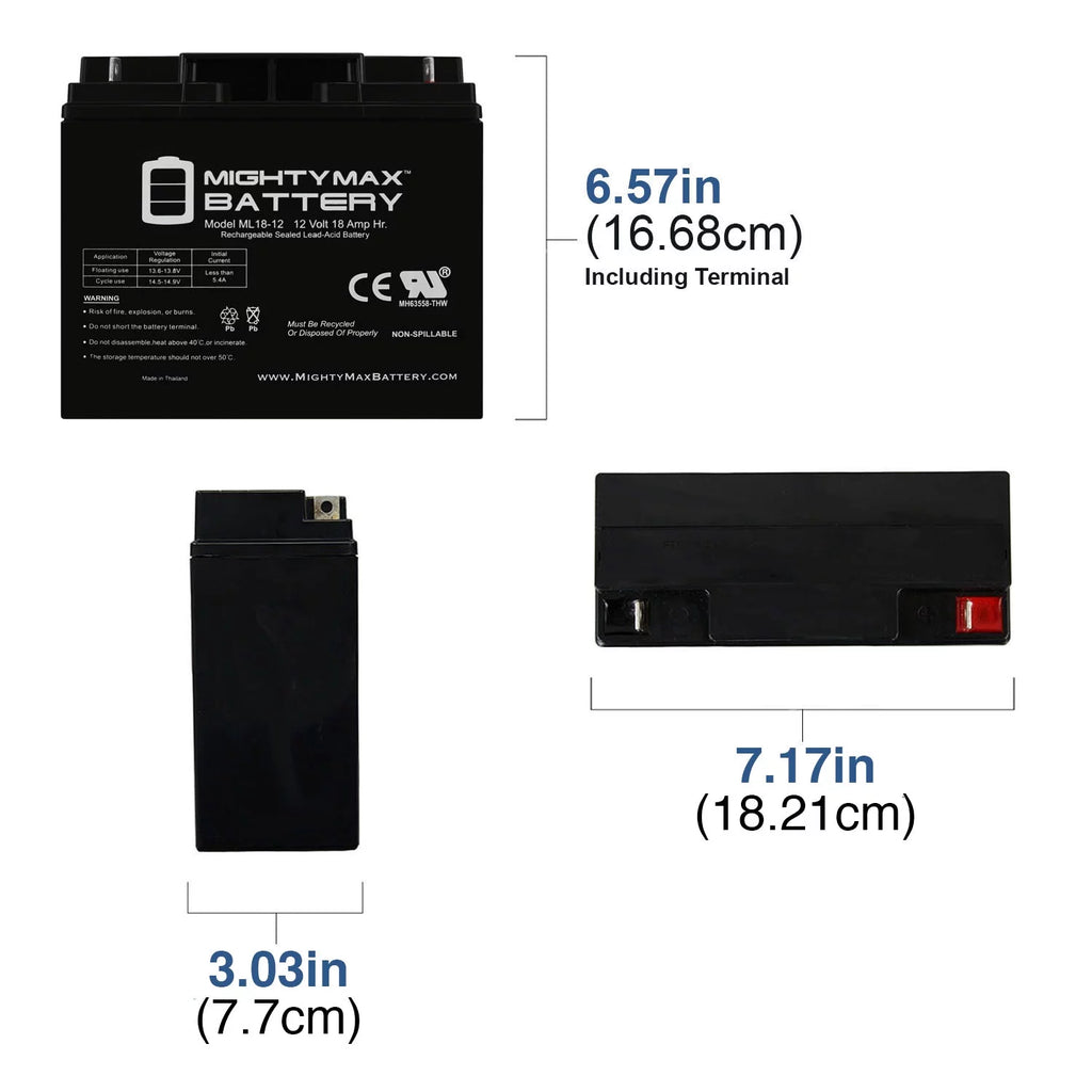 12V 18AH SLA AGM Rechargeable Battery L156944