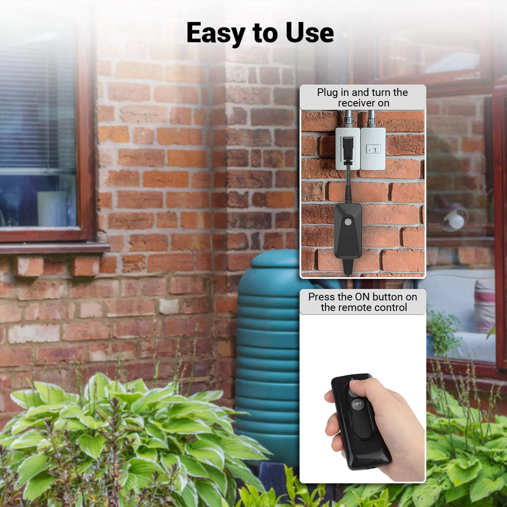 Remote Control Outlet, Expandable Wireless Plug in Light Switch, 100 FT Range Q65223