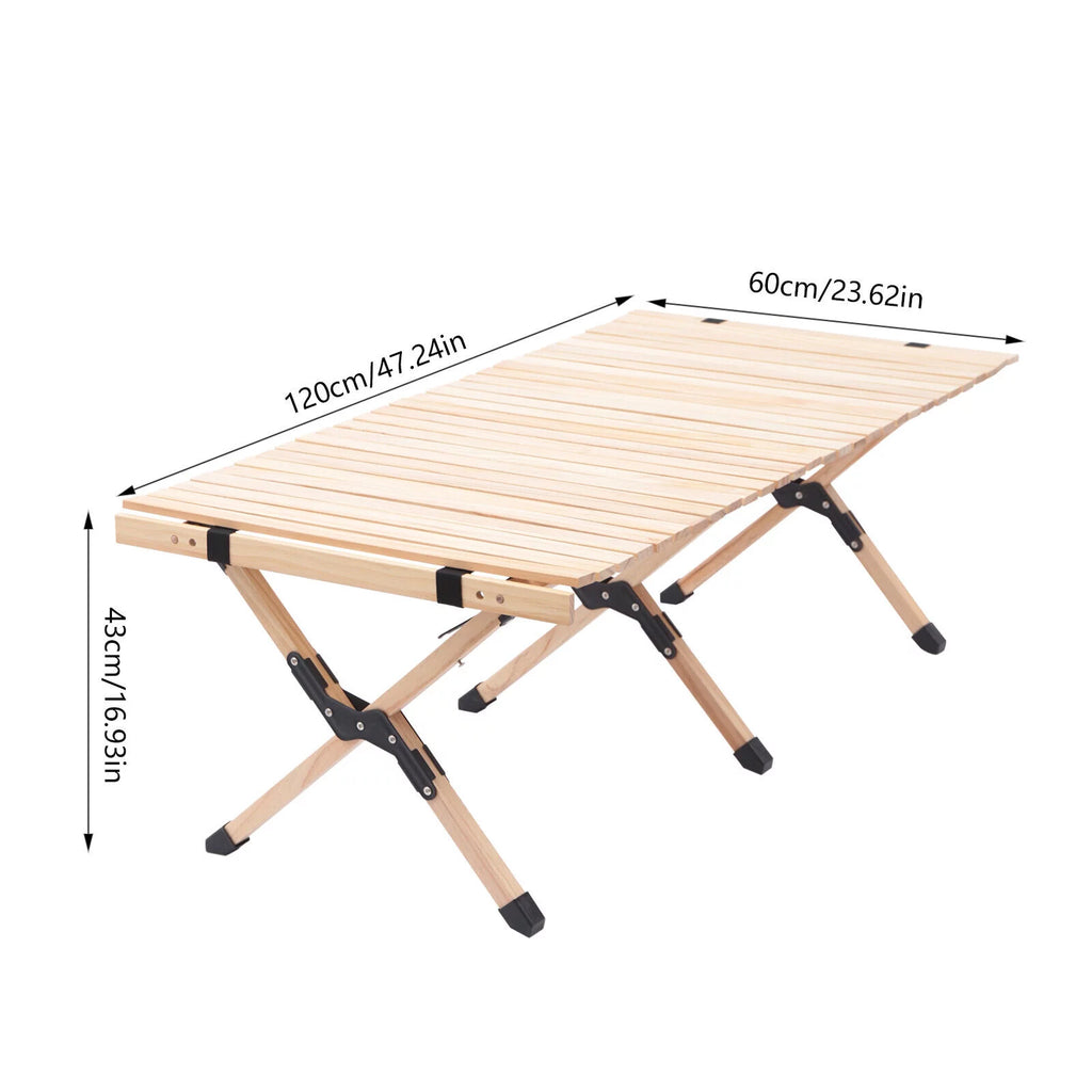120*60cm Wooden Portable Folding Camping Table E36069