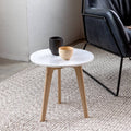 Round Marble End Table with Solid Oak Legs O92650
