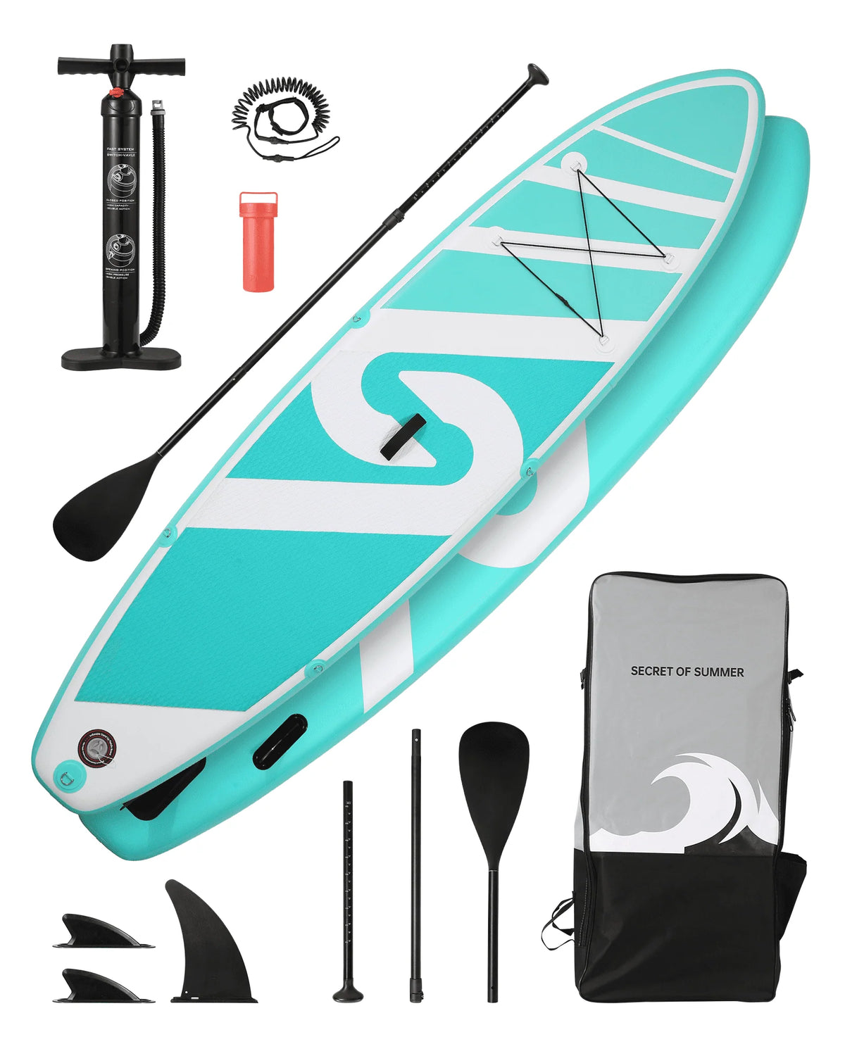 Inflatable Paddle Board 10' 6 in. Thick Green P533576