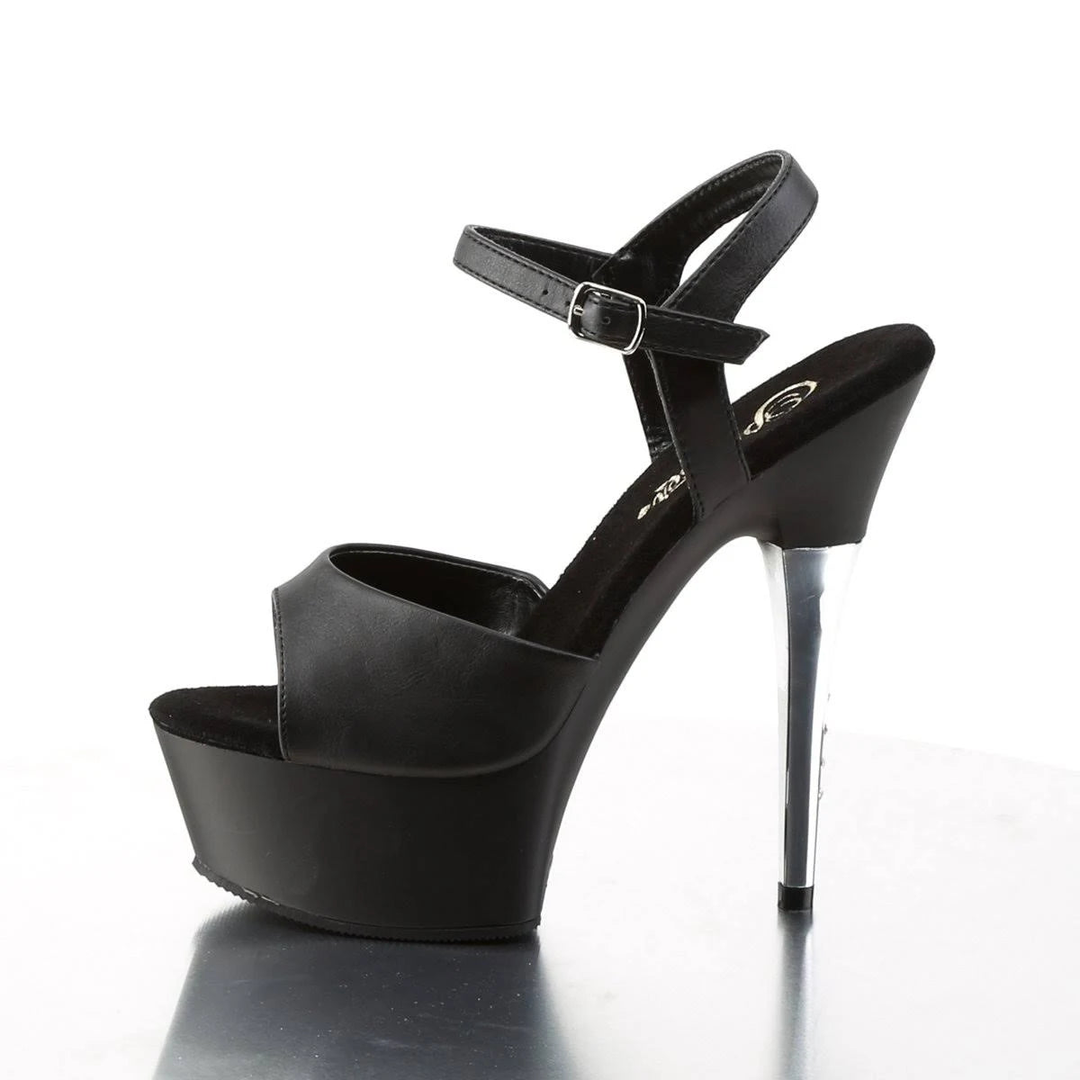 Black Patent Clear Platform Heels I679