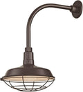 Bronze Gooseneck Barn Light with 12 Caged Shade Z131141