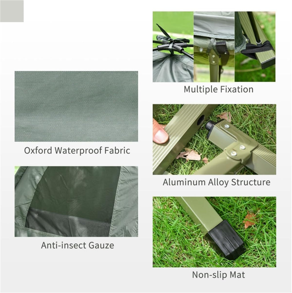 Elevated Tent Camping Cot with Sleeping Bag Q7372