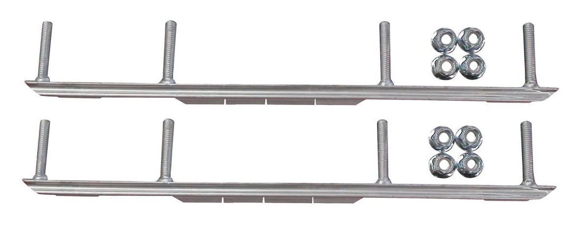 Red BX Snowmobile Skis with 9" Shaper Bars Complete Kit P402