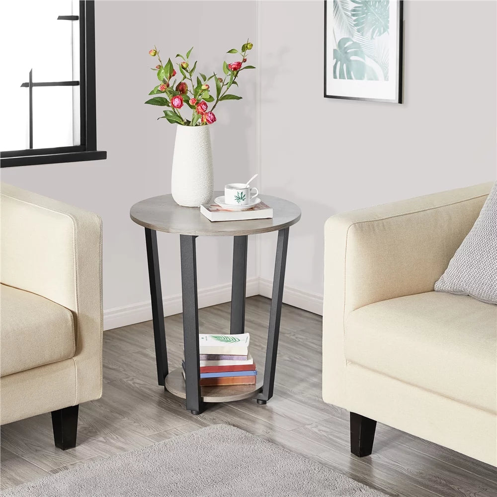 Set of 2 Gray Metal Side Table V600688