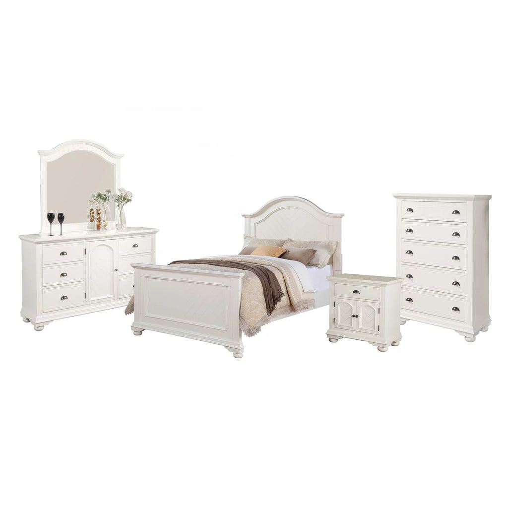 White 5 Piece Full Bedroom Set Z8389