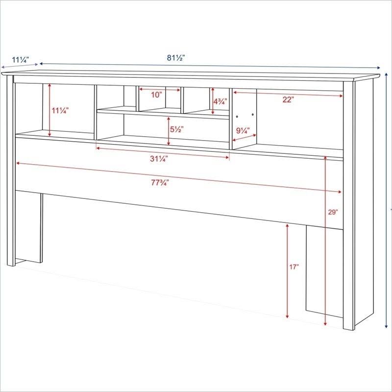 Black Wood King Size Bookcase Headboard J88965
