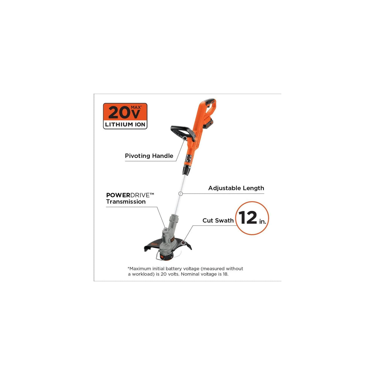 20V MAX Lithium 12 in. Trimmer/Edger Y19892