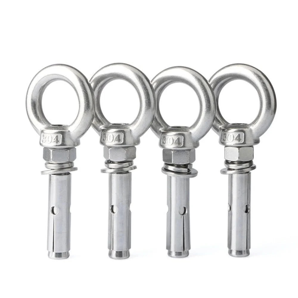 304 Stainless Steel Expansion Eye Bolt M10x70mm 2pcs Q549025