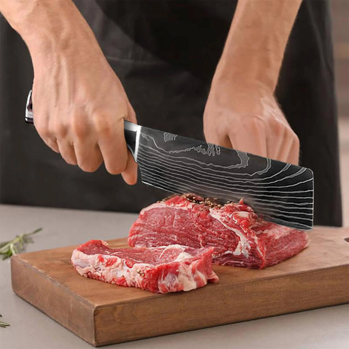3 Piece Stainless Steel Kitchen Knife Block Set with Sheaths F681