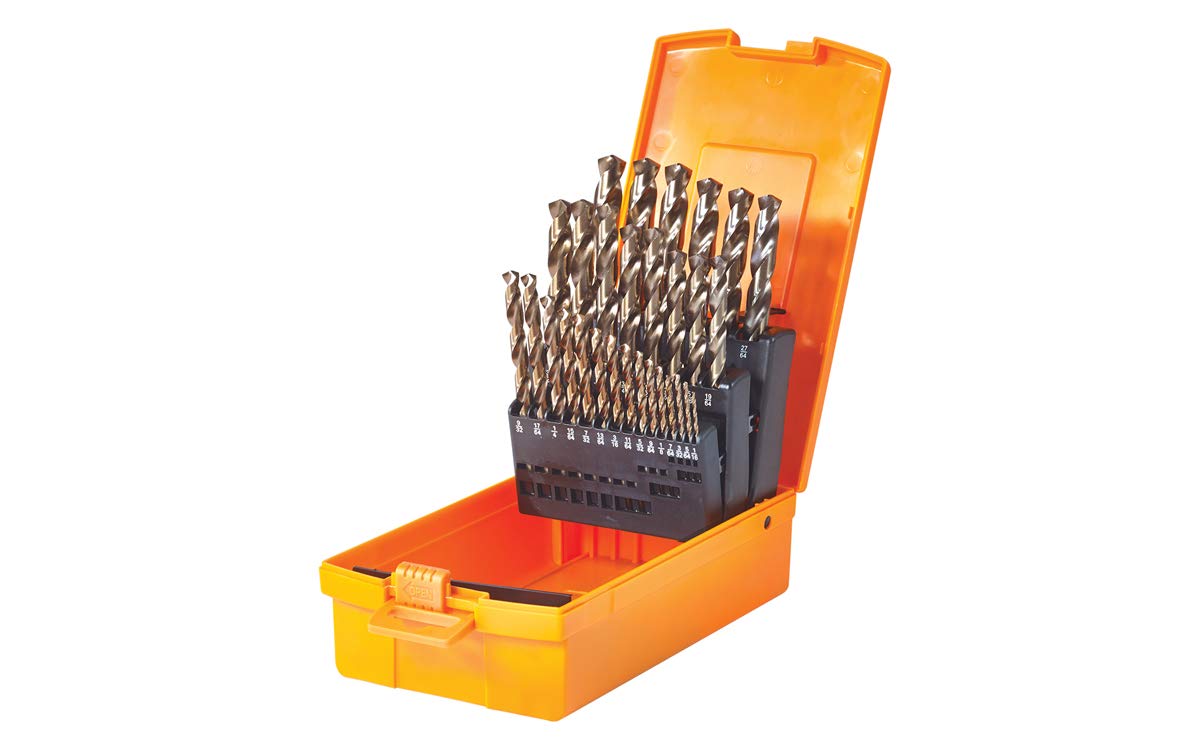 135 deg. Industrial Drill Bits Set in Metal Index Container X75773