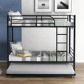 Twin-Over-Twin Metal Bunk Bed with Trundle Black Y815830