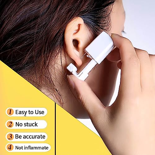 24Pcs Premium Ear Piercing Kit with 8 CZ Diamond Earrings and 8 Self Ear Piercing Gun E748268