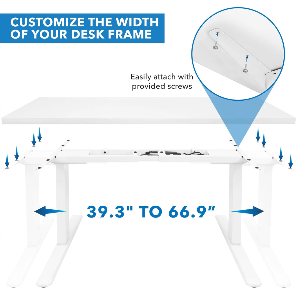 White Electric Standing Desk with Tabletop B23026