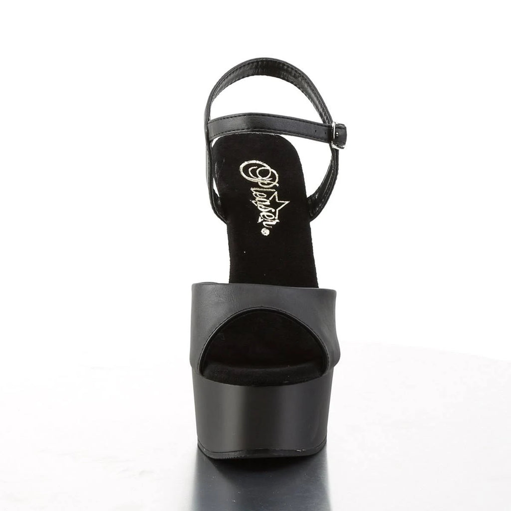 Black Patent Clear Platform Heels I679