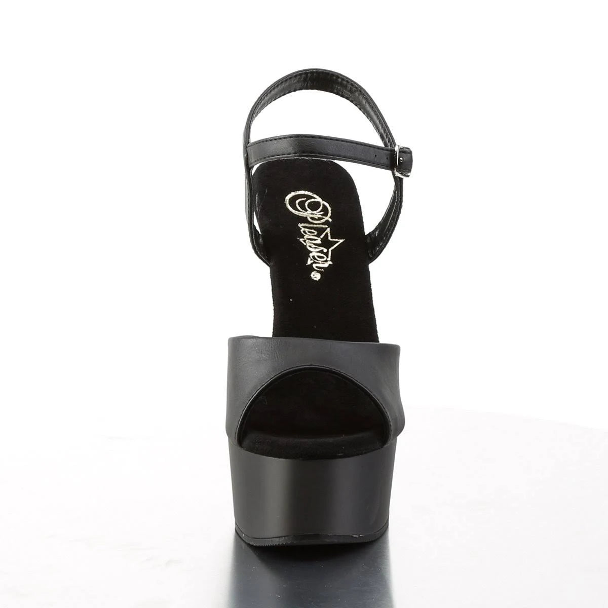 Black Patent Clear Platform Heels I679