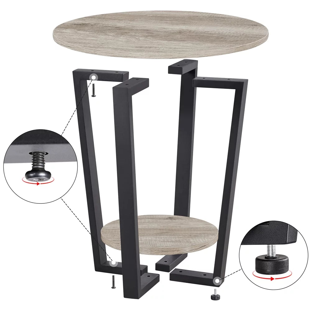 Set of 2 Gray Metal Side Table V600688