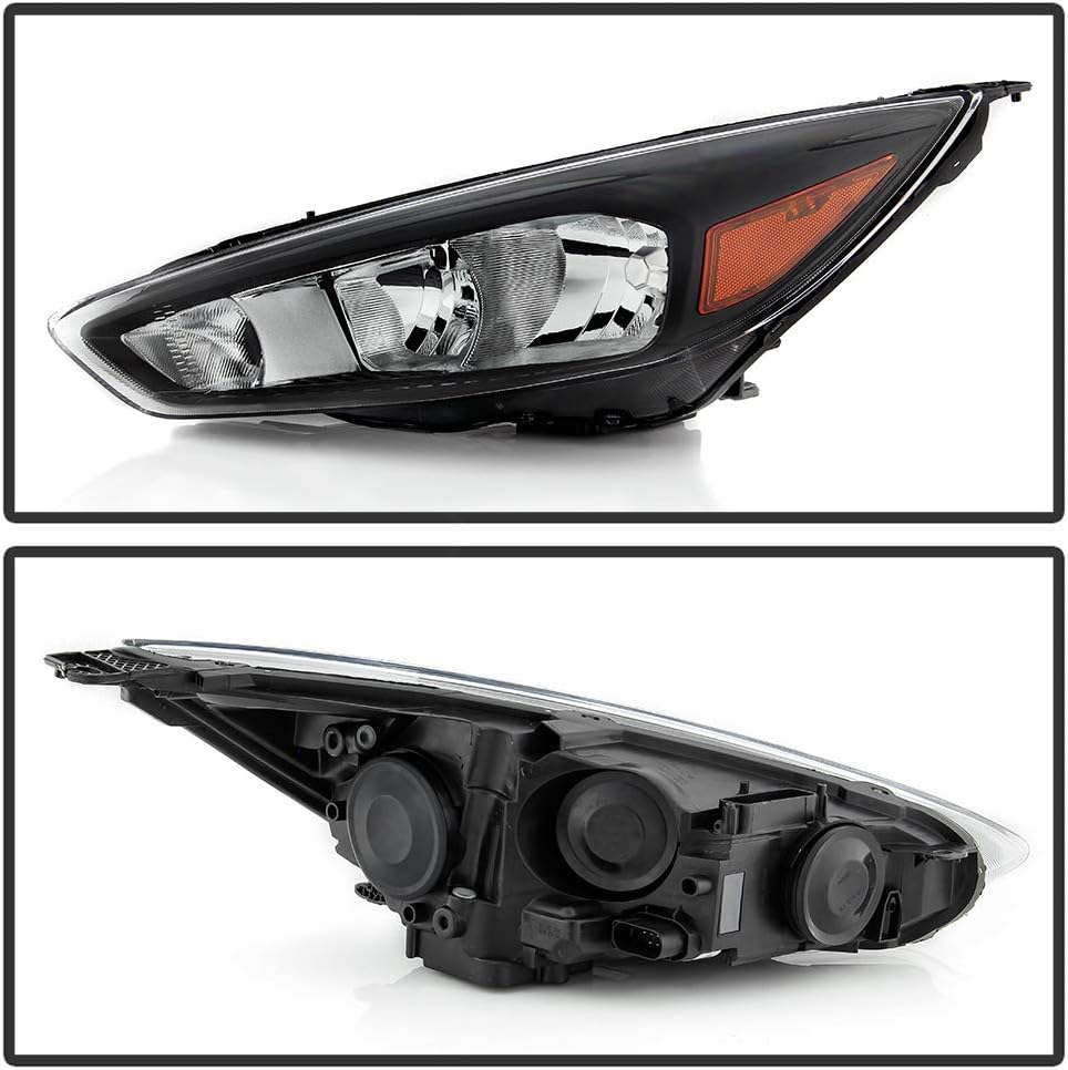 2015-2018 Ford Focus Black Bezel Halogen Headlight Assembly Driver Side A3385