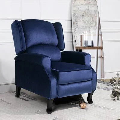 Blue Fabric Manual Standard Recliner K8422