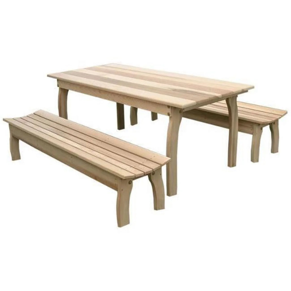 Cedar Three Piece Dining Set with 2 Benches C6795