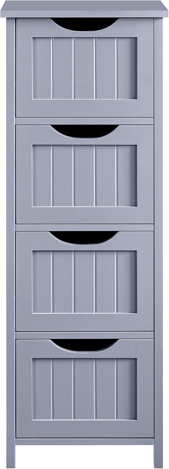 Wood 4 Drawer Bathroom Floor Cabinet H9613
