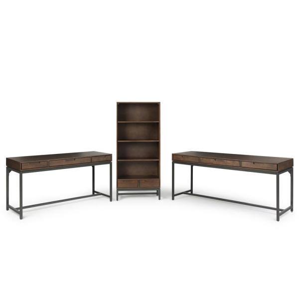 Solid Hardwood Desk in Walnut Brown H4873