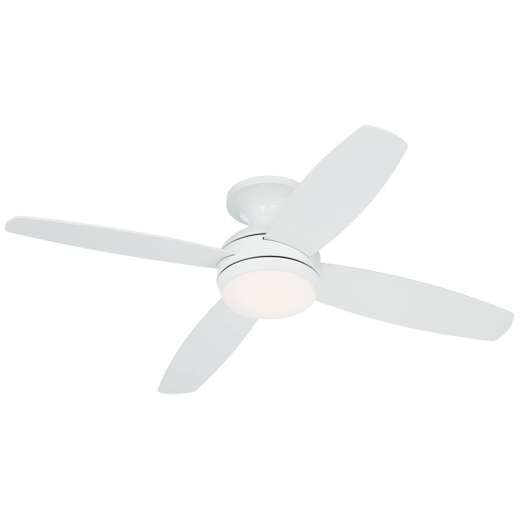 White Opal Glass LED Ceiling Fan with Remote Control Y79801