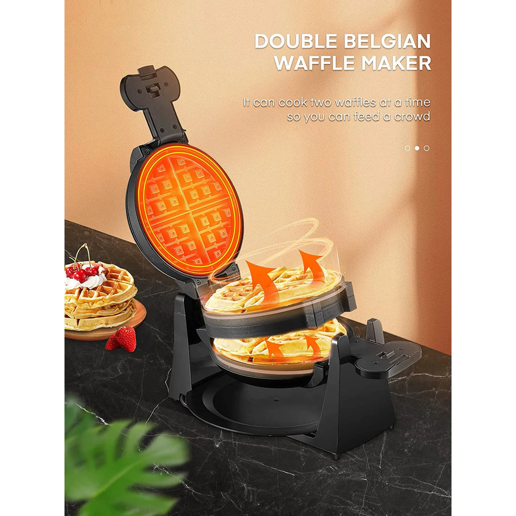 Black 8-Slice Nonstick Waffle Maker X48974