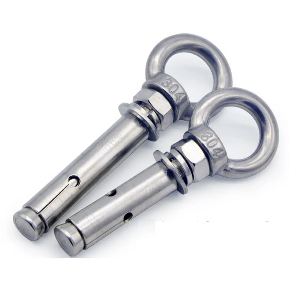 304 Stainless Steel Expansion Eye Bolt M10x70mm 2pcs Q549025