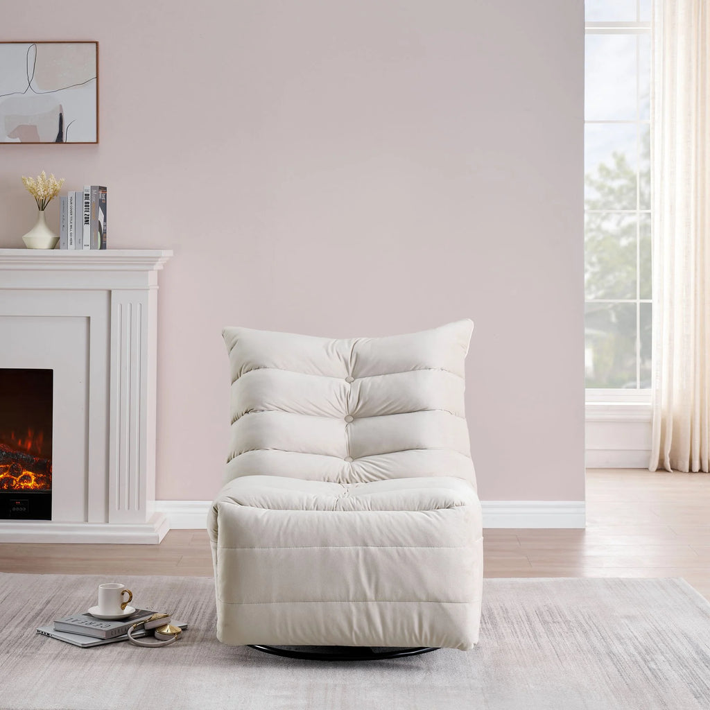 Rotatable Upholstered Lounge Chair with Side Pocket Z41385