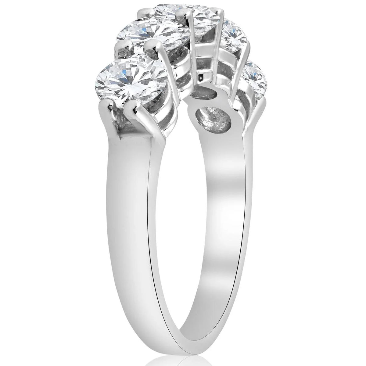 14K White Gold Diamond Five Stone Wedding Ring K97918