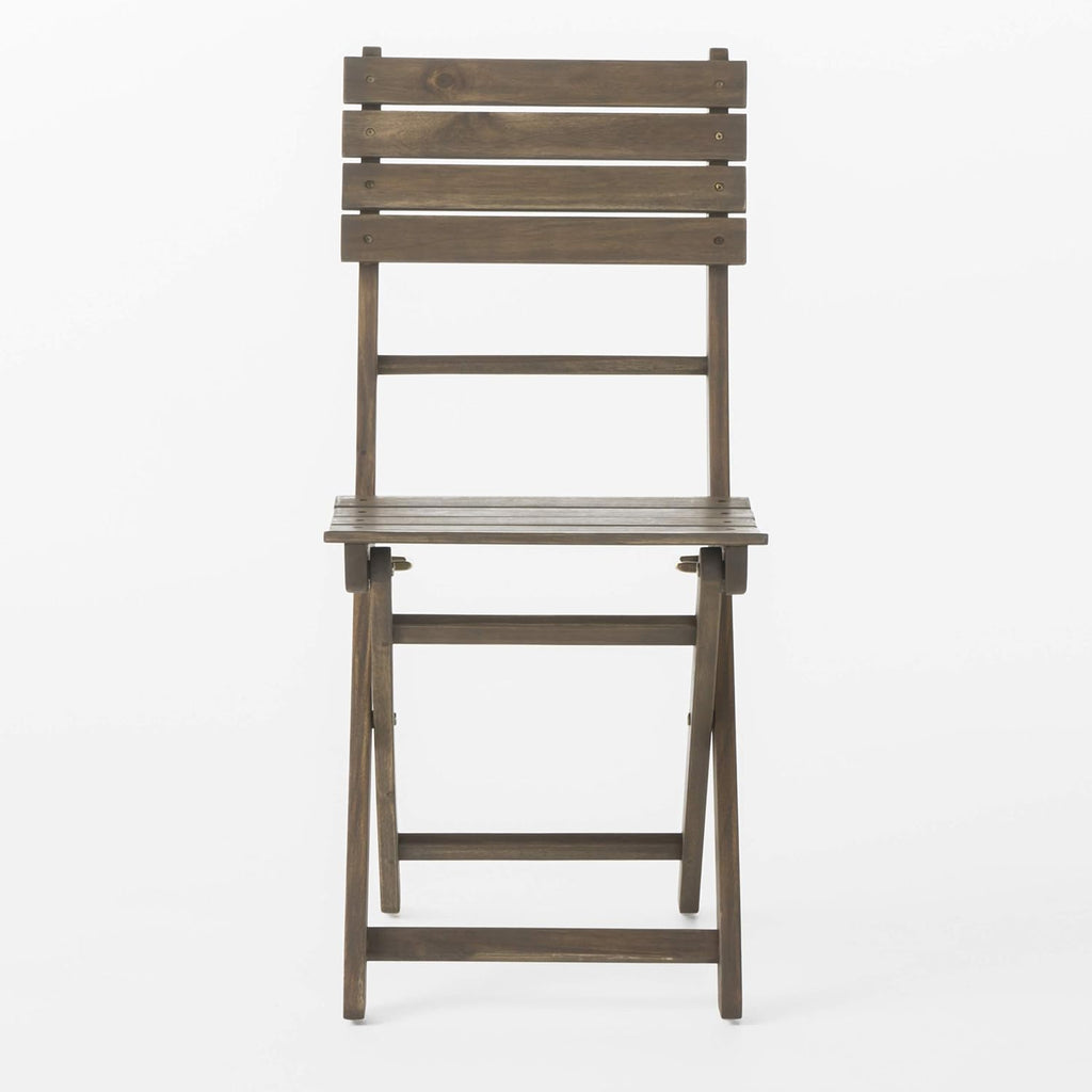 Acacia Wood Foldable Dining Chairs, 4-Pcs Set, Grey Finish U5333