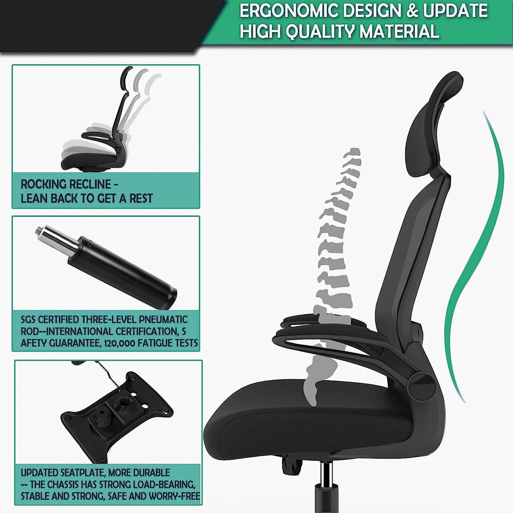 High Back Ergonomic Office Chair with Lumbar Support and Headrest N274672