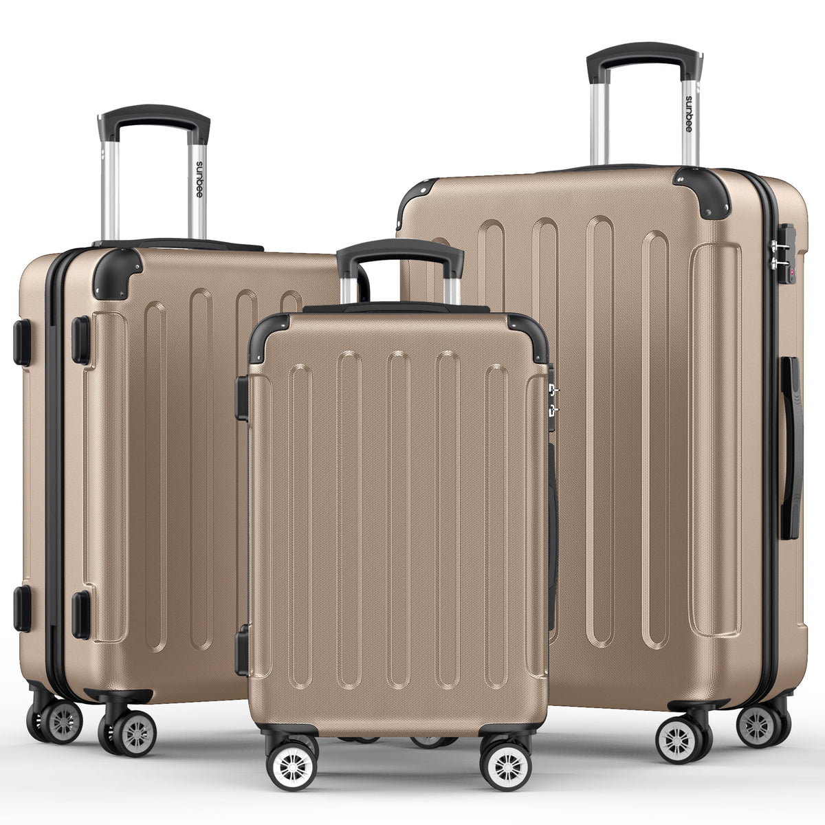 3 Piece Hardshell Lightweight Luggage Set with TSA Lock Spinner Wheels F689