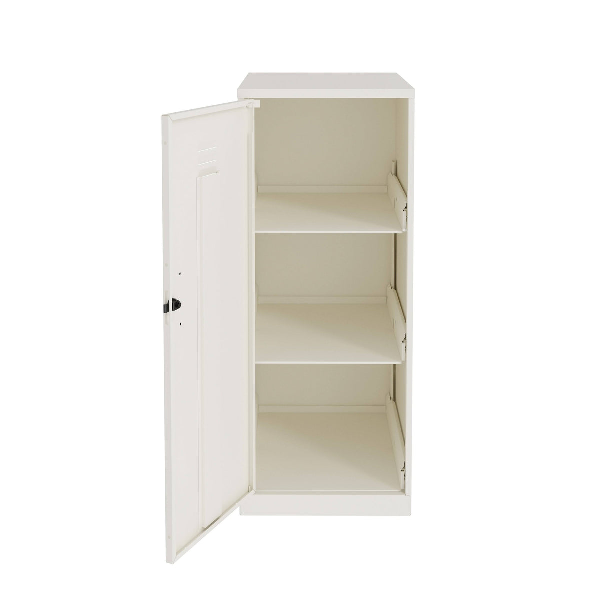 White 3 Shelf Metal Locker Cabinet X589966